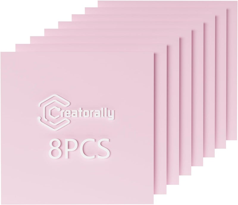 Creatorally 8 Pack Pre-Painted Colored Plywood Sheets,12x12x1/8 Inch (3mm), 8 Colors Mixed Basswood,Ideal for Laser Cutting, Engraving, DIY Crafts, Ornaments, Models Making (Pink) - Image 3